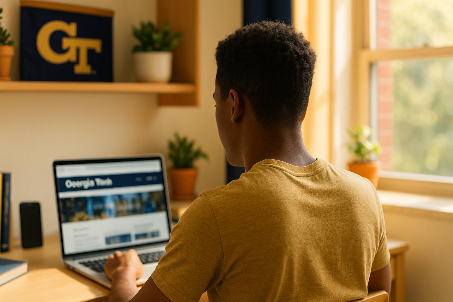 student at desk